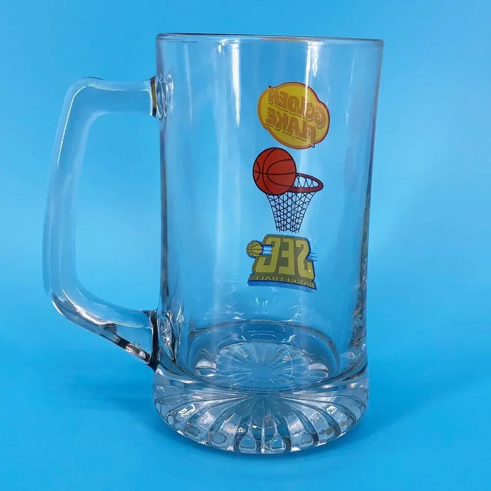 glass beer mug SEC Basketball Tournament 2000s vintage Golden Flake
